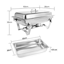 Rechaud Retangular 9 Litros com 1 Cuba Banho Maria Gourmet - Brinovar - 7