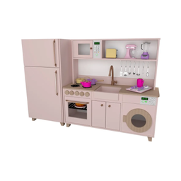 Mini Cozinha Infantil Rosa e Carvalho 100% Mdf - 4