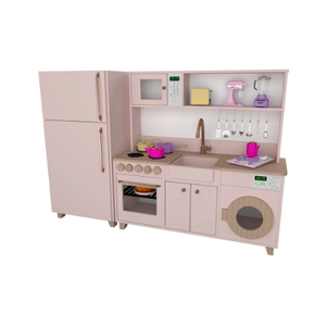 Mini Cozinha Infantil Rosa e Carvalho 100% Mdf