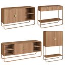 Ver imagem 1 de Conjunto Sala Estar Buffet Bar Aparador Rack Orgânico Hanover/dourado