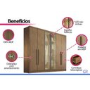 Ver imagem 5 de Guarda Roupa 6 Portas 2V 4g Linea N. Horizonte Cinamo
