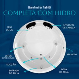 Banheira Redonda Tahiti Completa com Hidro - 127v - 4