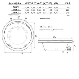Banheira Redonda Tahiti Completa com Hidro - 127v - 3