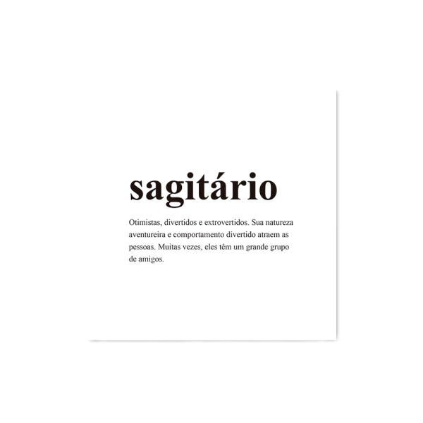 Quadro decorativo com moldura caixa branca em Placa - Signos Descrição Sagitário - 30x30cm - Arte Ma - 1