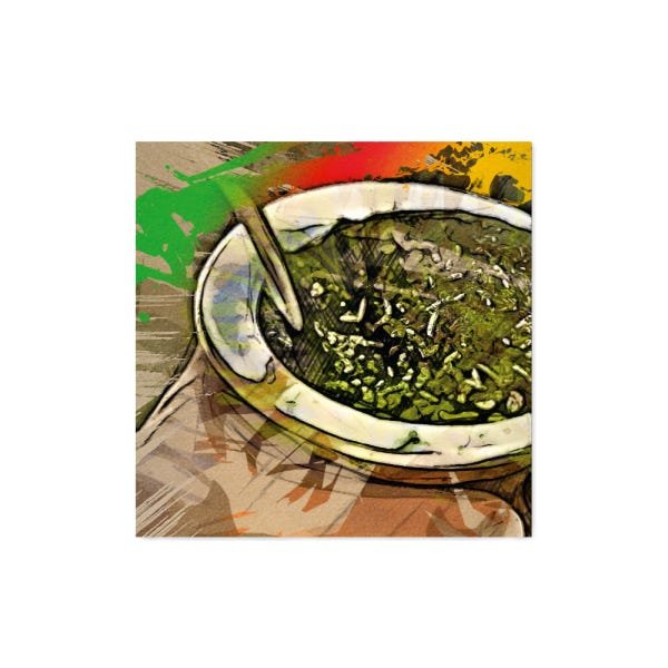 Quadro decorativo com moldura caixa branca em Placa - Chimarrão Desenho - 30x30cm - Arte Maníacos - 1