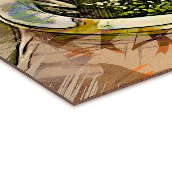 Quadro decorativo com moldura caixa branca em Placa - Chimarrão Desenho - 30x30cm - Arte Maníacos - 2