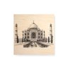Quadro decorativo com moldura caixa branca em Madeira - Taj Mahal Linhas - 30x30cm - Arte Maníacos - 1