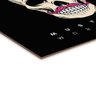 Quadro decorativo com moldura caixa branca em Placa - Caveira Mustache Preta - 30x30cm - Arte Maníac - 2