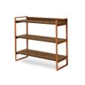 Estante Pequena Em Aço 3 Prateleiras 90 cm Imbuia Bronze Ezreal Shop JM - 2