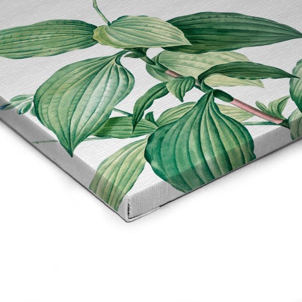 Quadro Decorativo em Tela Canvas Folhas Grandes e Flor - 32,5x23cm - Arte Maníacos - 2