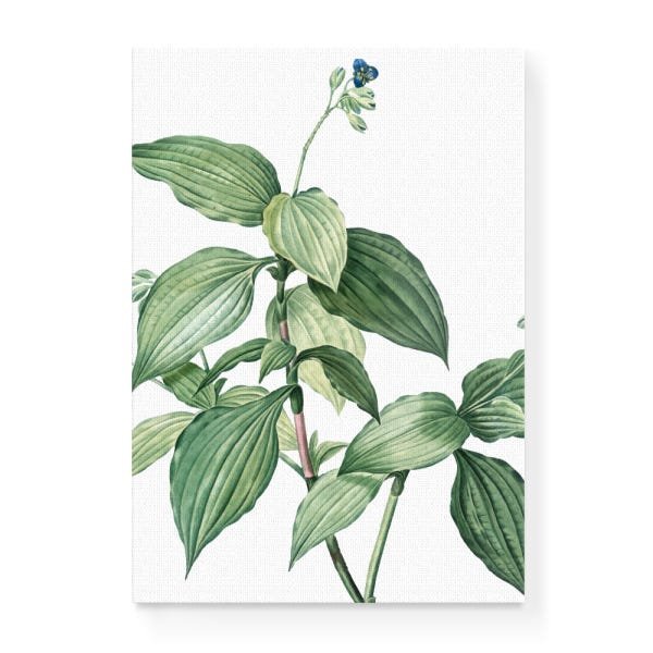 Quadro Decorativo em Tela Canvas Folhas Grandes e Flor - 32,5x23cm - Arte Maníacos - 1