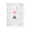 Quadro Decorativo Escandinavo Triângulos - 46x32,5cm (Moldura em laca branca) - Arte Maníacos - 1