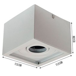 Spot Plafon Sobrepor Alumínio Recuado Branco Mr16 Gu10 - 2