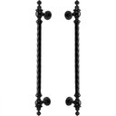 Ver imagem 1 de Puxador Duplo Veneza Preto Fosco 800mm Porta Pivotante Correr Passagem Madeira Vidro Colonial Clássi