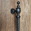 Ver imagem 2 de Puxador Duplo Veneza Preto Fosco 800mm Porta Pivotante Correr Passagem Madeira Vidro Colonial Clássi