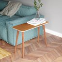 Ver imagem 2 de Mesa de Apoio Lorena para Recepção Carvalho Intense/ Off White - Bela Móveis