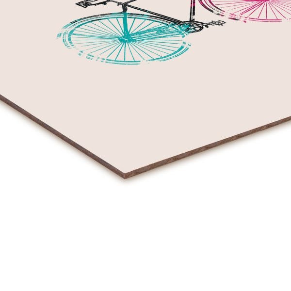 Quadro decorativo com moldura caixa branca em Placa - Bicicleta Vintage - 30x30cm - Arte Maníacos - 2