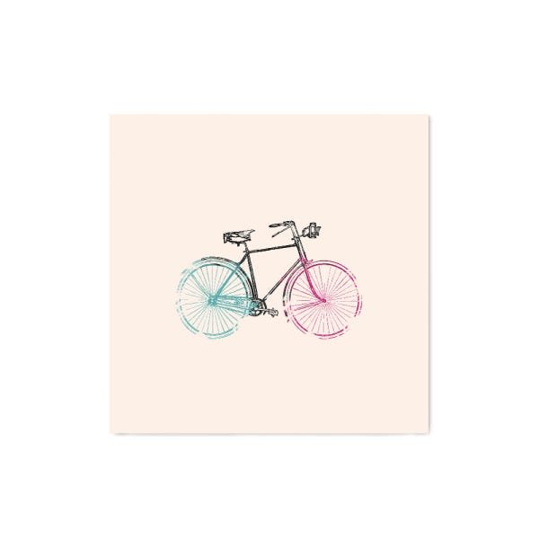 Quadro decorativo com moldura caixa branca em Placa - Bicicleta Vintage - 30x30cm - Arte Maníacos - 1