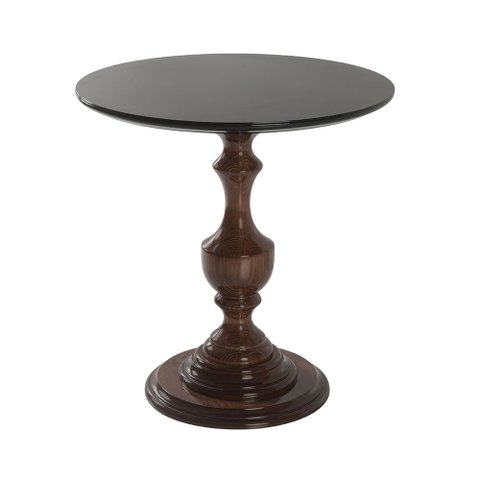 Mesa Lateral Decorativa Para Sala de Estar Rialto 70x76 Imbuia/Preto - Gran Belo