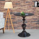 Ver imagem 5 de Mesa Lateral Decorativa Para Sala de Estar Rialto 70x76 Imbuia/Preto - Gran Belo