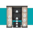 Ver imagem 4 de Guarda Roupa Solteiro 6 Portas 2 Gavetas Porto Preto com Cabeceira