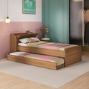 Ver imagem 1 de Cama Solteiro com Cama Auxiliar Lumina Espresso Móveis Marrom/Nogal