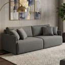 Ver imagem 2 de Sofá Cama para Sala de Estar 3 Lugares 190cm Chicago Linho Cinza - Nexta Casa
