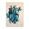 Quadro Decorativo em Madeira Blue Heart - 32,5x23cm - 1