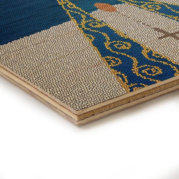 Quadro Decorativo em Madeira Nossa Senhora Aparecida Mosaico - 20 x 20 cm, Azul, Husky - 2