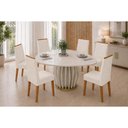 Ver imagem 1 de Mesa Sala Jantar Tokyo+6 Cadeiras Nara Neve DJ Móveis
