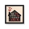 Quadro Decorativo em Madeira O Que Mais Amo Na Minha Casa - 20x20cm (Moldura caixa em laca preta) -  - 1
