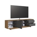 Ver imagem 3 de Rack para TV até 65 Polegadas 180cm com Nichos 2 Gavetas Linea Mel/Grafite