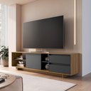 Ver imagem 2 de Rack para TV até 65 Polegadas 180cm com Nichos 2 Gavetas Linea Mel/Grafite