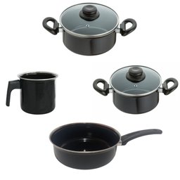 Conjunto Panelas 4 Peças Preto Cerâmica Indução Cooktop - 2