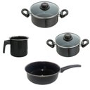 Ver imagem 2 de Conjunto Panelas 4 Peças Preto Cerâmica Indução Cooktop