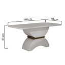 Ver imagem 2 de Mesa de Jantar 6 Lugares Tampo Vidro Atenas Leifer
