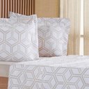 Ver imagem 3 de Jogo de Cama Casal 4 Pçs 200 Fios 100% Algodão 140x190x35cm Rayon