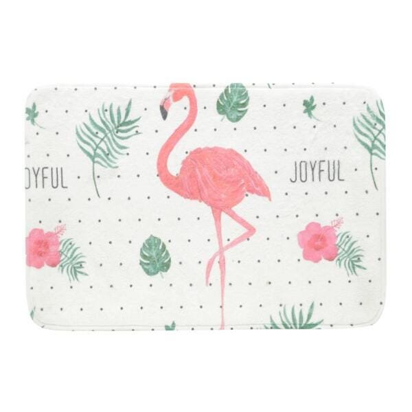 Tapete Poliester Floffy Joyful Flaminco Fd Branco 40x60cm - 1