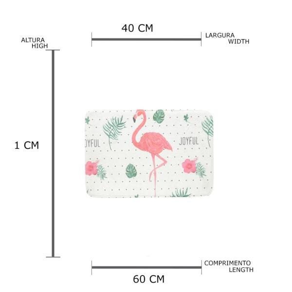 Tapete Poliester Floffy Joyful Flaminco Fd Branco 40x60cm - 2