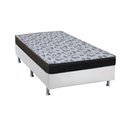 Ver imagem 1 de Cama Box Solteiro: Colchão Espuma Ortobom D33/EP Fort Tech ISO 100 + Base CRC Suede White(88x188)