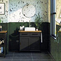 Gabinete Armário Banheiro Ditália Bn-04 Preto - 2