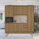 Ver imagem 1 de Cozinha Compacta com Kit Forno Celeste Kappesberg 100% Mdf Nogueira 240cm