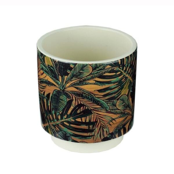 VASO DECORATIVO CERÂMICA TROPICAL 12x13cm - 2