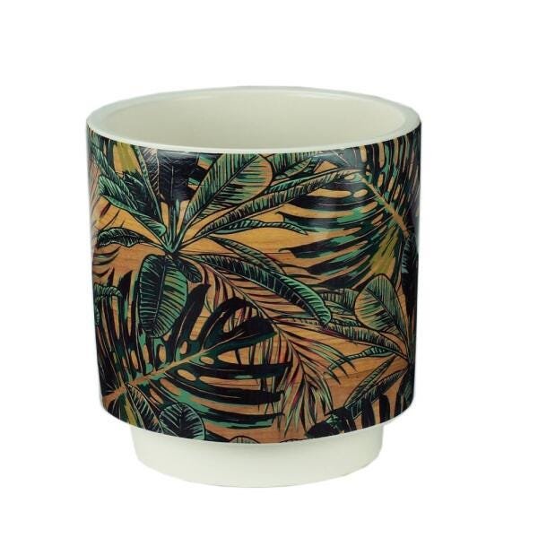 VASO DECORATIVO CERÂMICA TROPICAL 12x13cm - 1