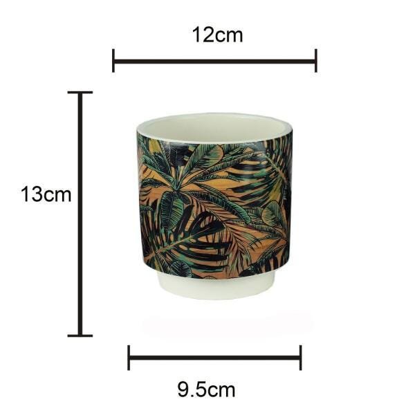 VASO DECORATIVO CERÂMICA TROPICAL 12x13cm - 3