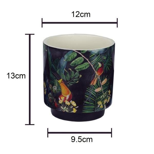 VASO DECORATIVO CERÂMICA TROPICAL 12x13cm - 3