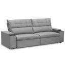 Ver imagem 1 de Sofá Retrátil Reclinável para Sala 3 Lugares 250cm Niels F04 Veludo Cinza Claro - Lyam Decor