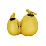 VASO DECORATIVO PORCELANA DUPLO PÁSSAROS DOURADO 15x10x12cm - 2