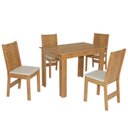 Ver imagem 1 de Conjunto Mesa Retangular Pérola com 4 Cadeiras Paraty Fosca Bagum Bege Freijó