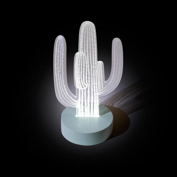 Luminária Vidro LED Cactus Base Azul 12.5x10x24cm - 4